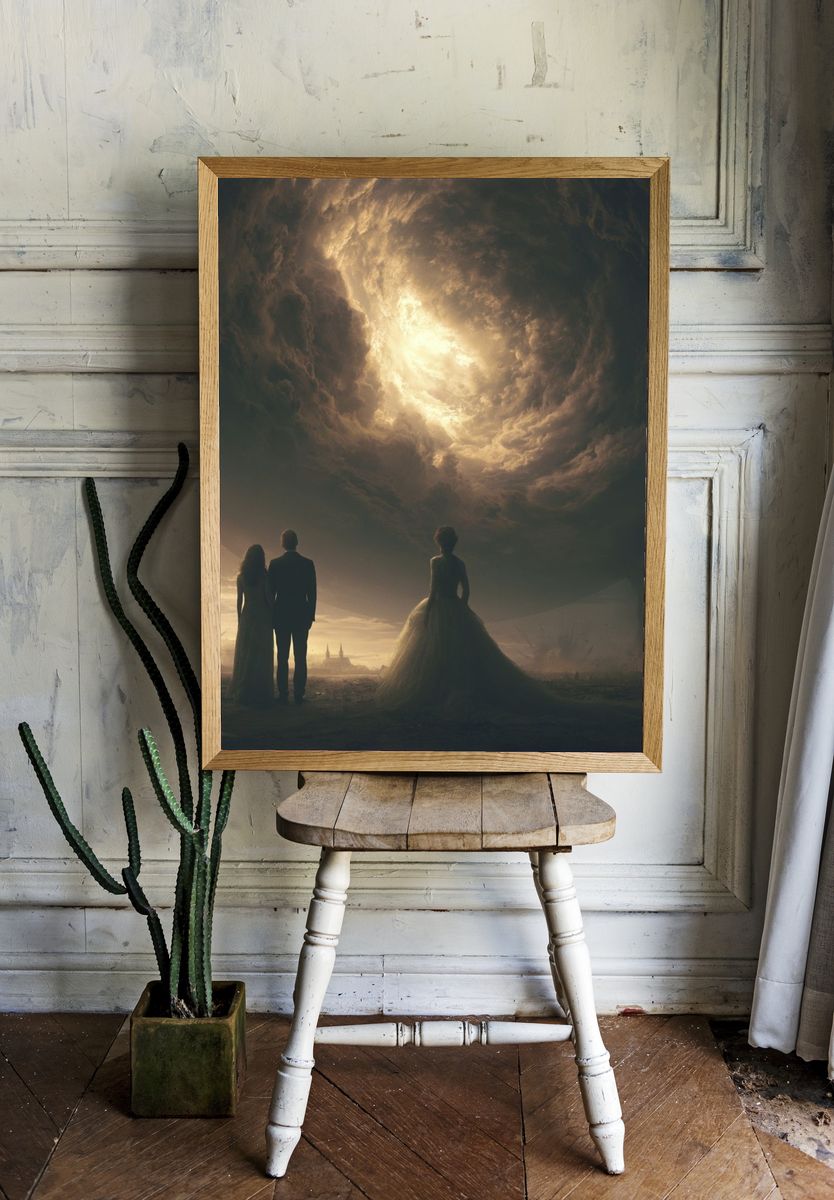 Apocalyptic Sky Romance Poster. room preview