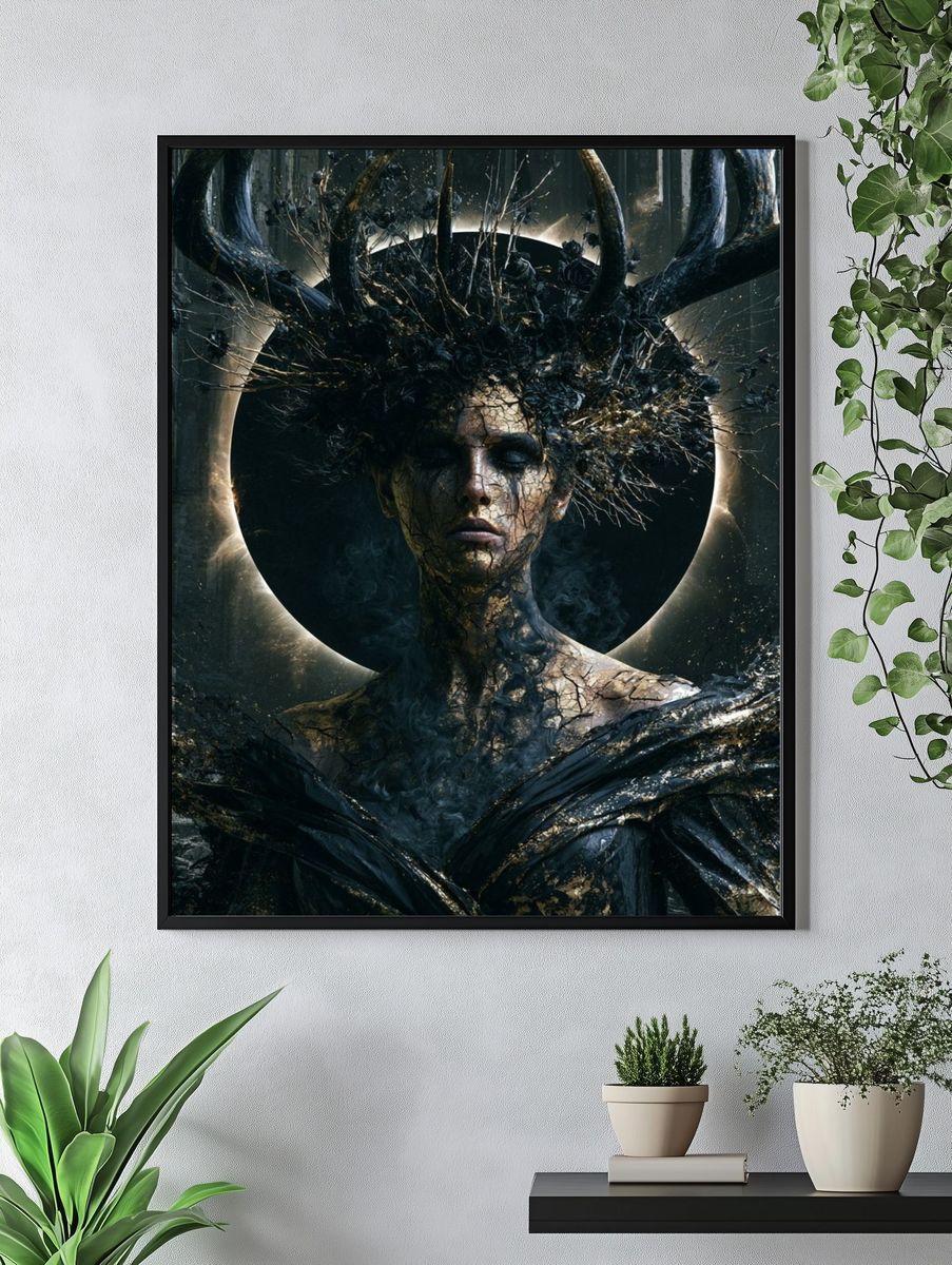 Dark Forest Goddess Surrealism Print. — room view 4