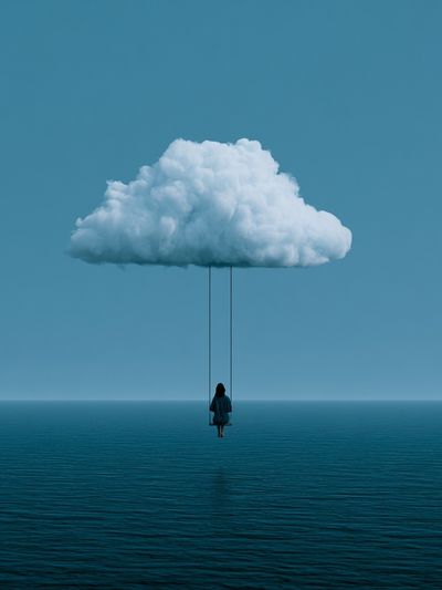 Cloud Swing Surrealism Print.