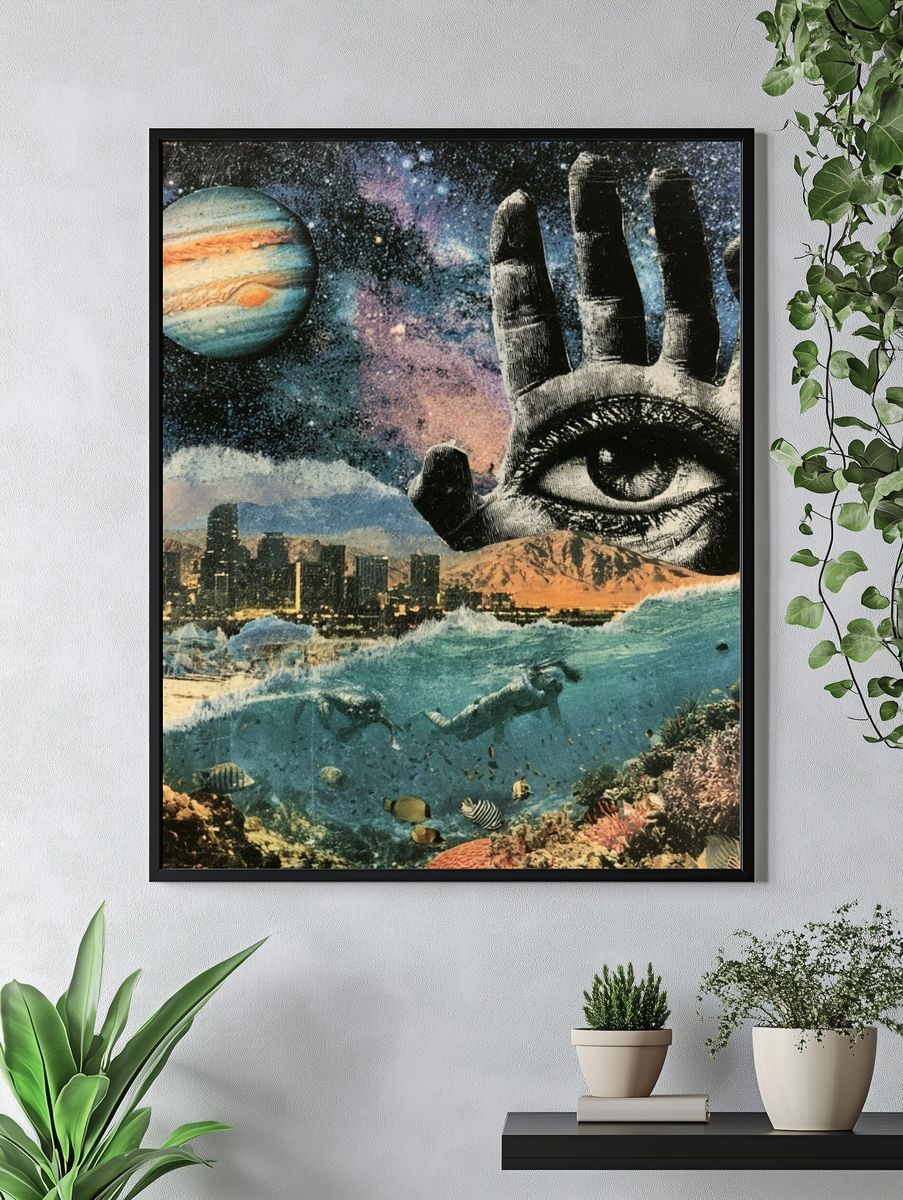 Cosmic Eye Collage Poster. — room view 4