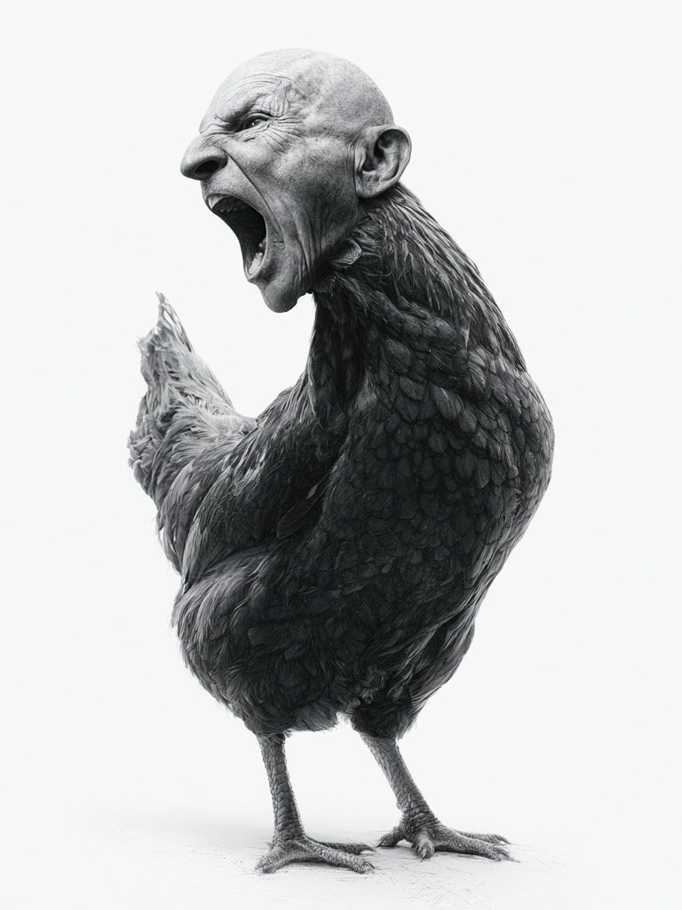 Screaming Bird Surrealism Print. poster — fine-art art