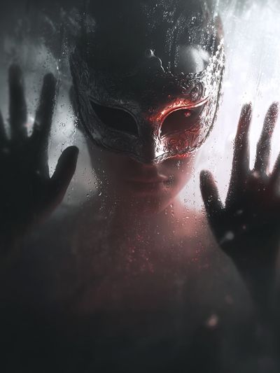 Masked Figure Dark Surrealism Print. poster print