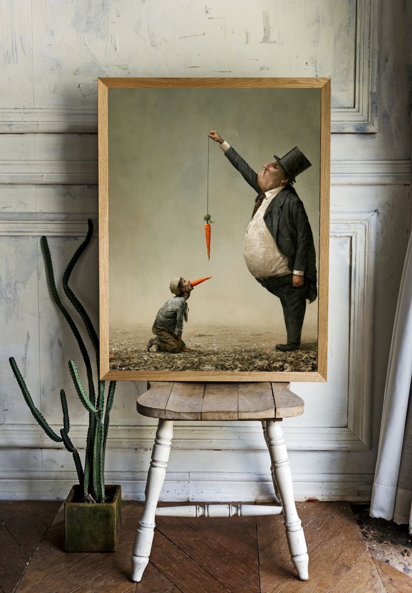 Surreal Carrot Men Print. room preview
