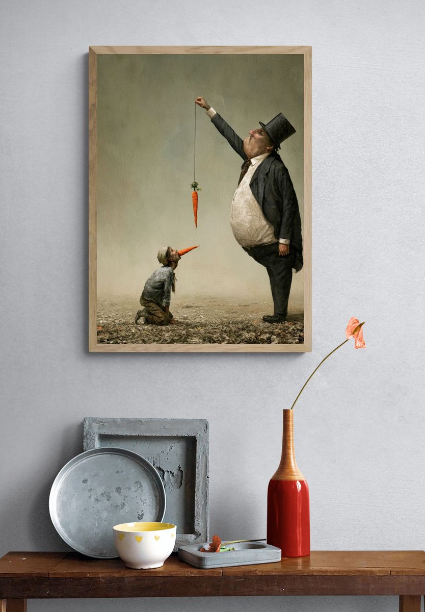 Surreal Carrot Men Print. — room view 3