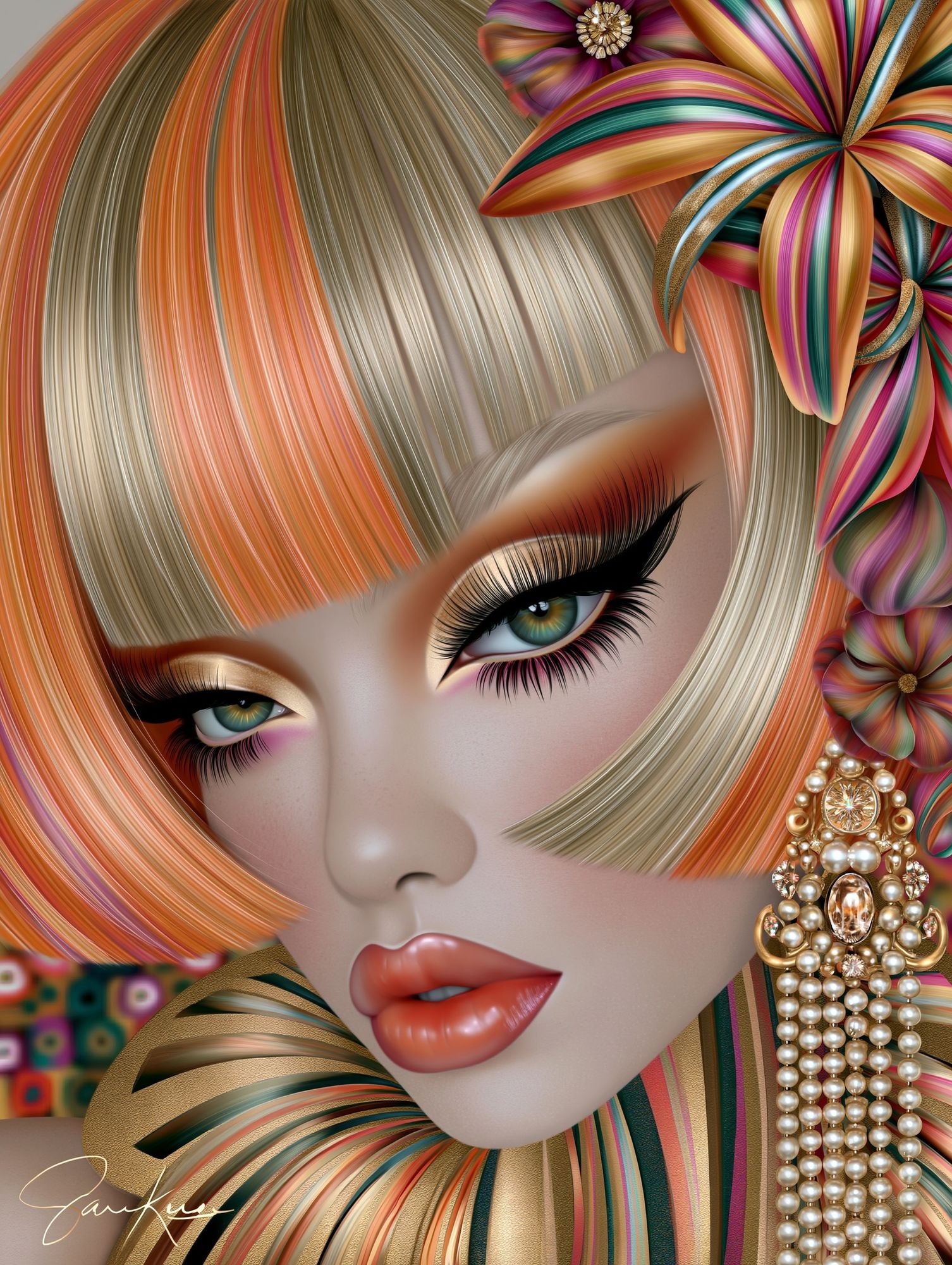 Glamorous Fashion Portrait Print. poster detail