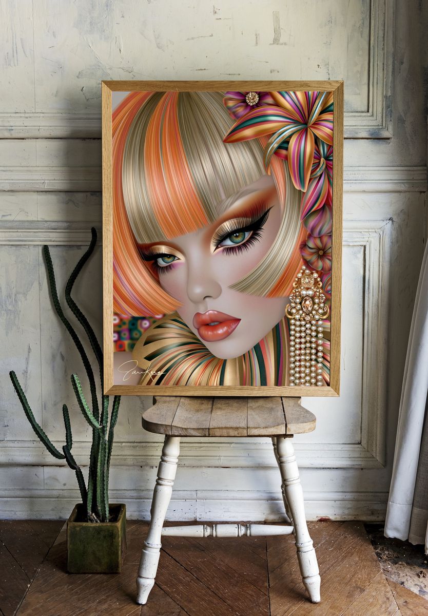 Glamorous Fashion Portrait Print. — room view 1
