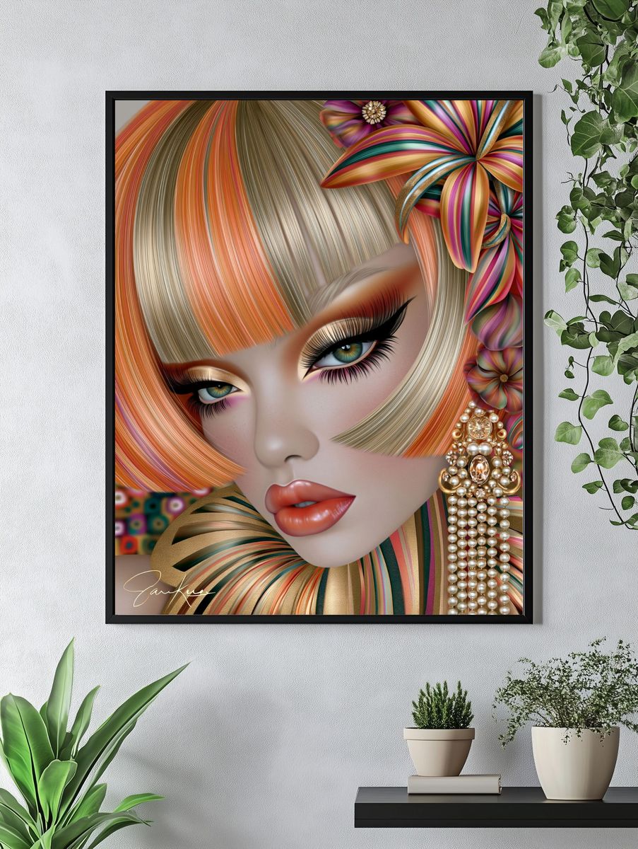 Glamorous Fashion Portrait Print. — room view 4