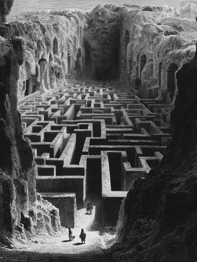Surreal Labyrinth Canyon Print. poster