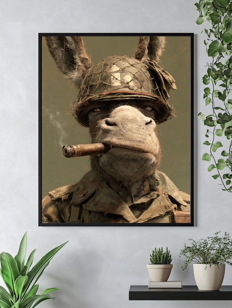 Donkey Soldier Surrealism Print. — room view 4