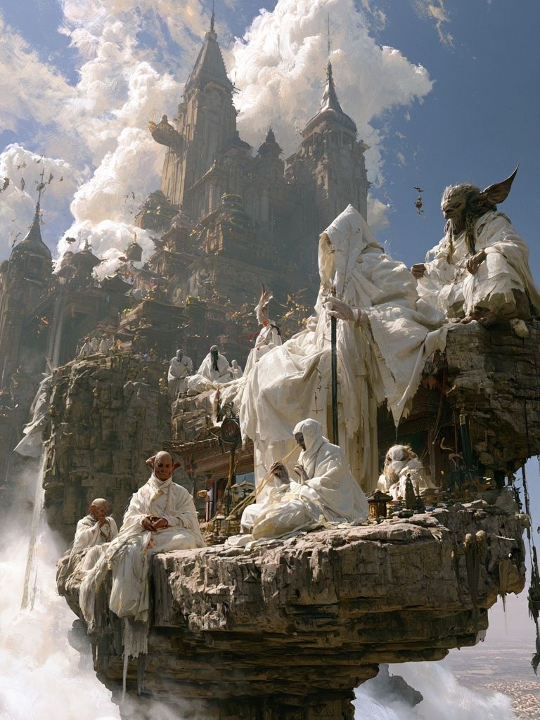 Floating Temple Citadel Poster. poster detail