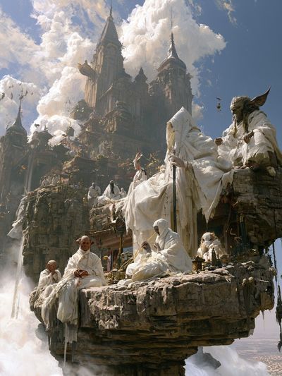 Floating Temple Citadel Poster.