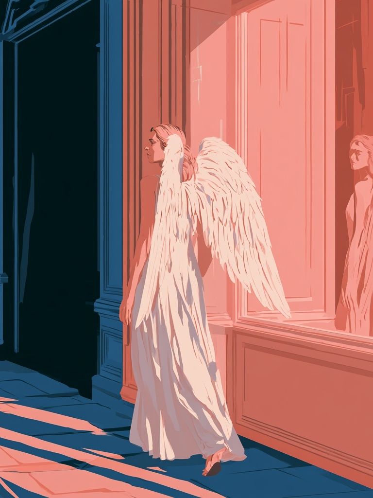 Winged Figure Surrealism Print. poster — fine-art art