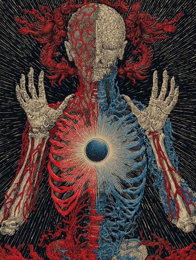 Anatomical Cosmic Figure Surrealism Poster. poster
