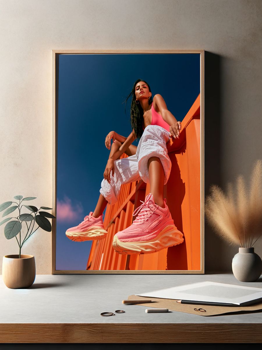 Neon Streetwear Portrait Poster. — room view 2