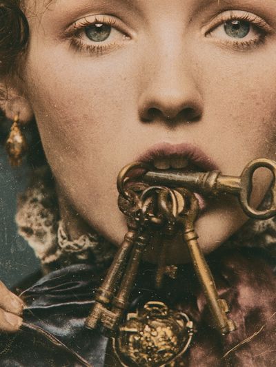 Victorian Portrait with Keys Print. poster