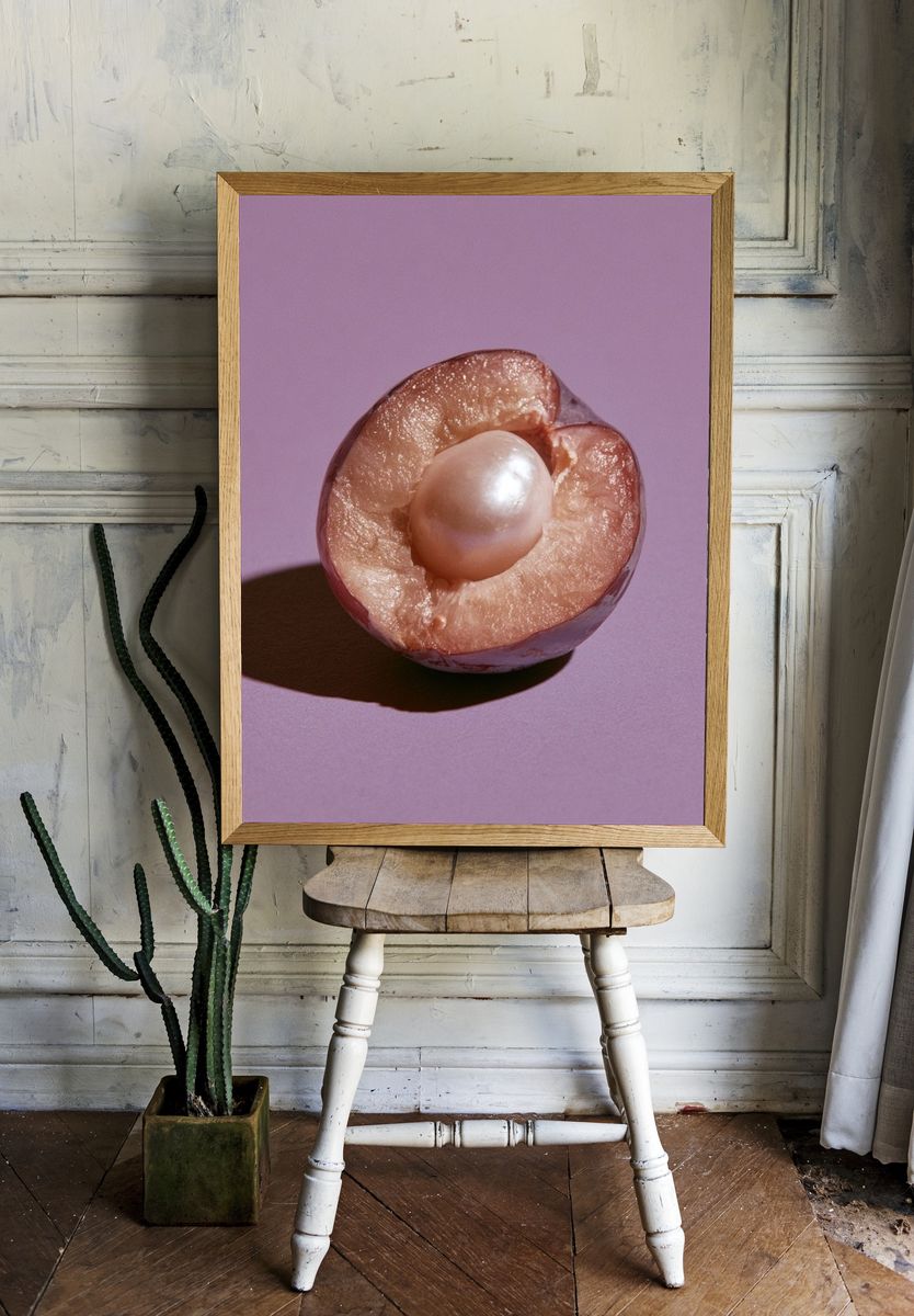 Pearl Plum Still Life Poster. room preview