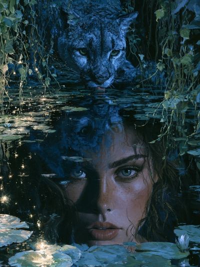 Jungle Panther Portrait Print.