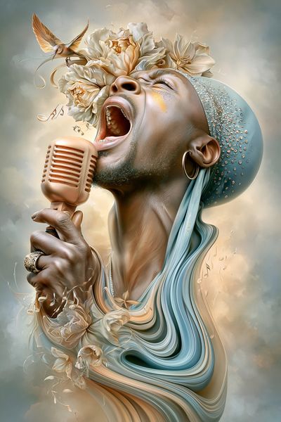 Singing Muse Surrealism Poster.