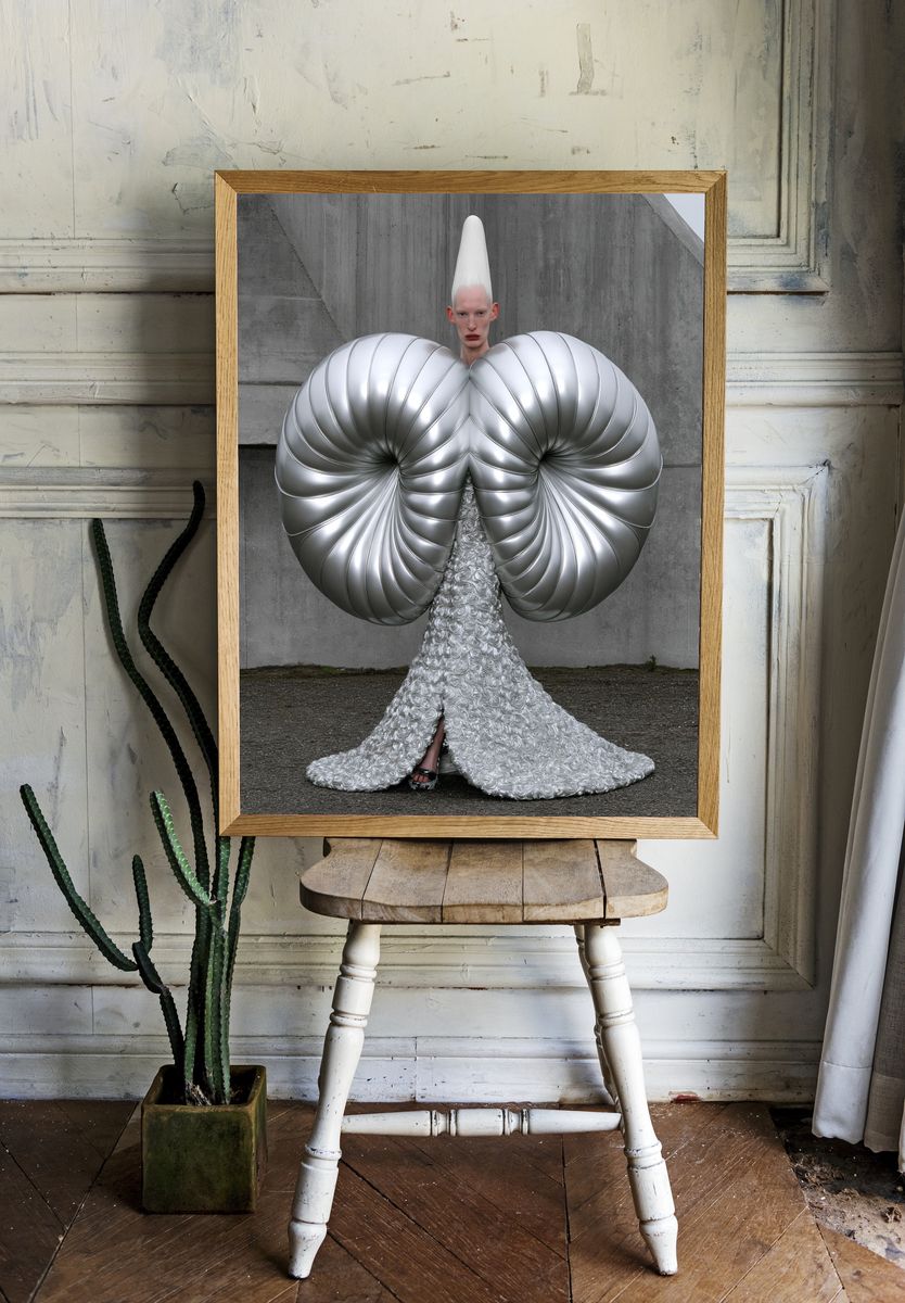 Avant-Garde Fashion Portrait Print. room preview