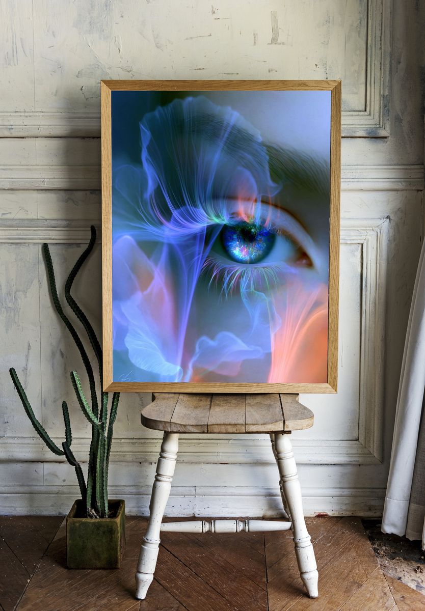Dreamlike Eye Abstract Print. — room view 1