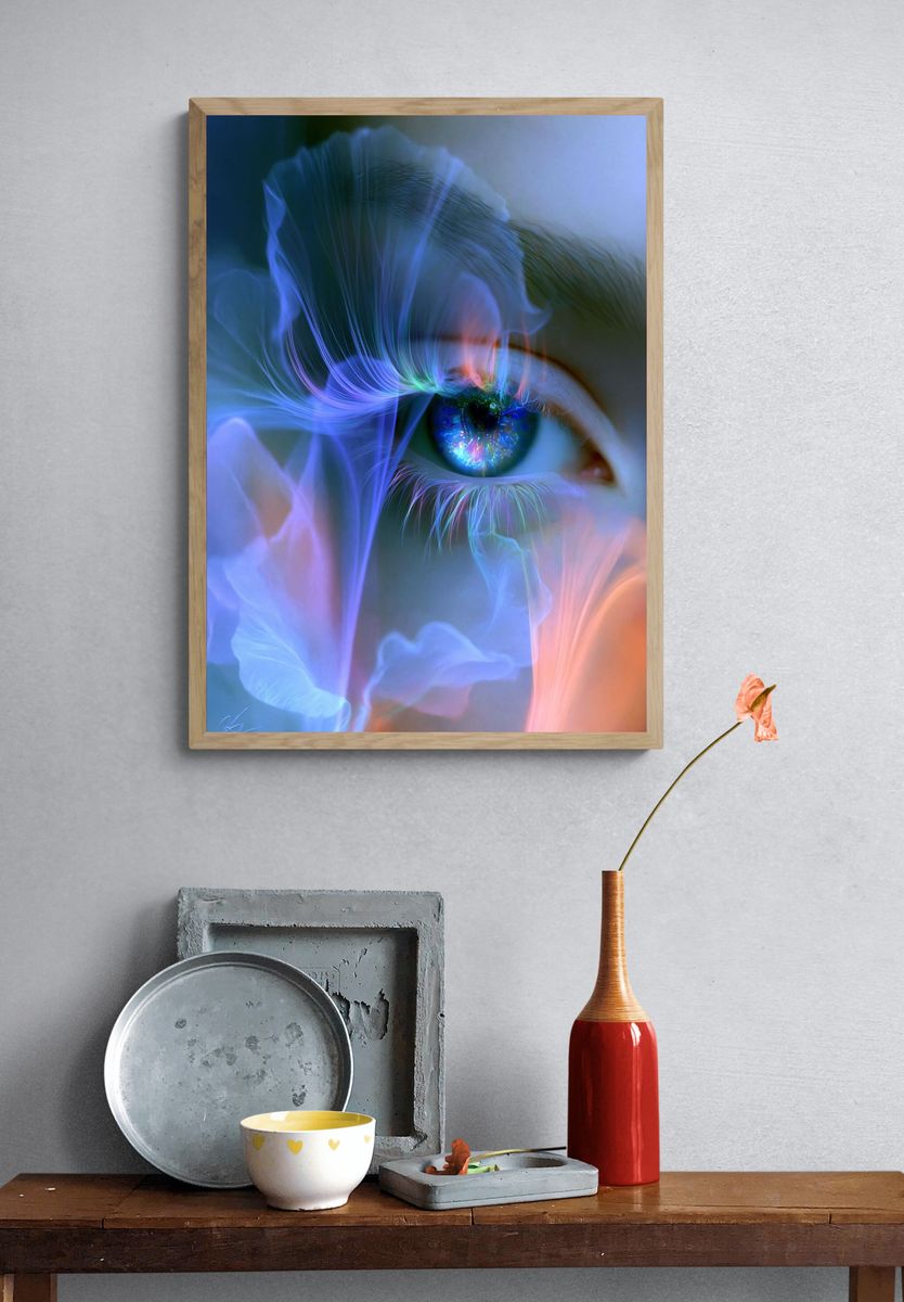 Dreamlike Eye Abstract Print. — room view 3