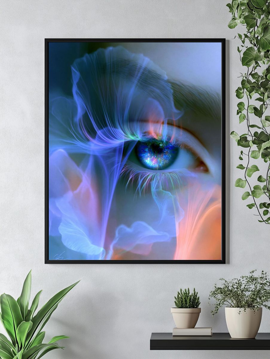 Dreamlike Eye Abstract Print. — room view 4