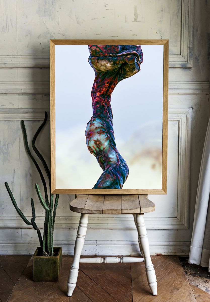 Surreal Organic Sculpture Print. room preview