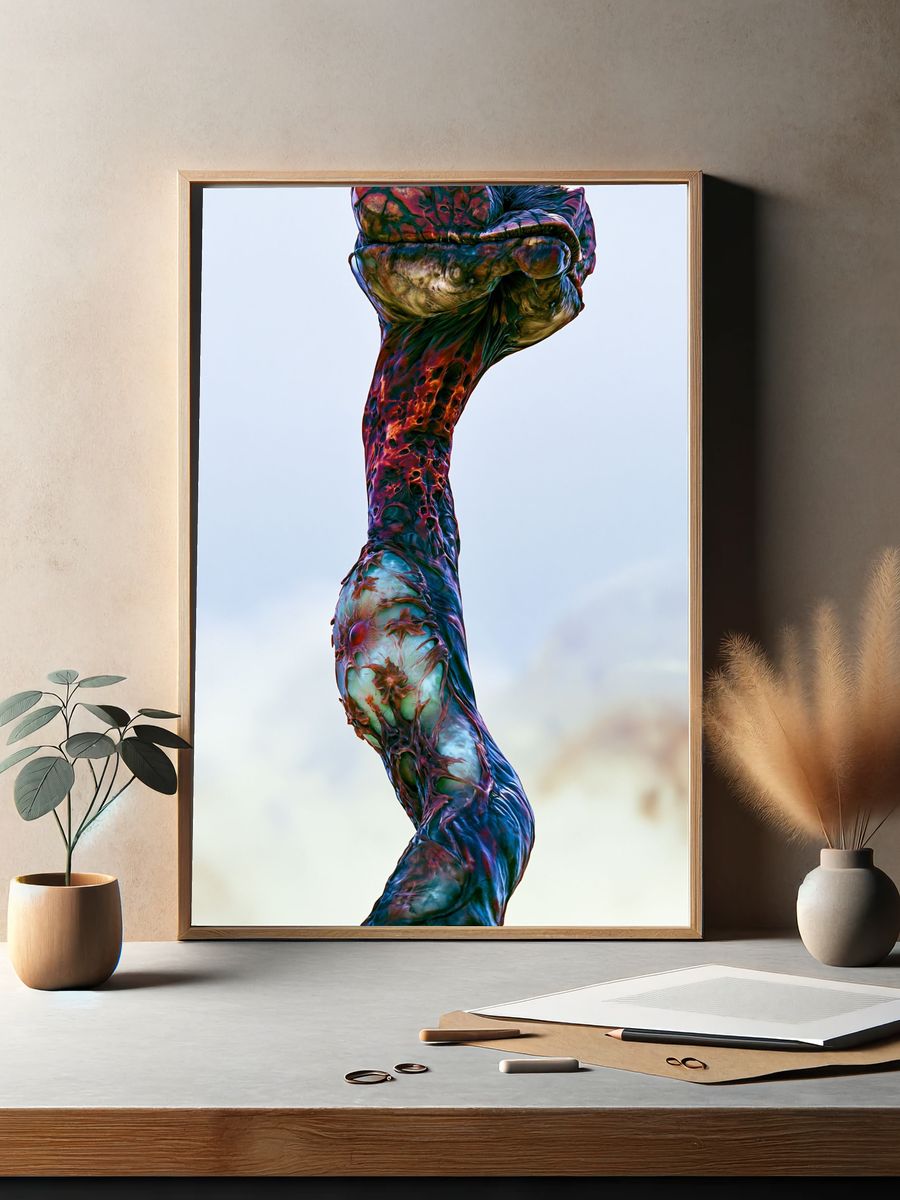 Surreal Organic Sculpture Print. — room view 2