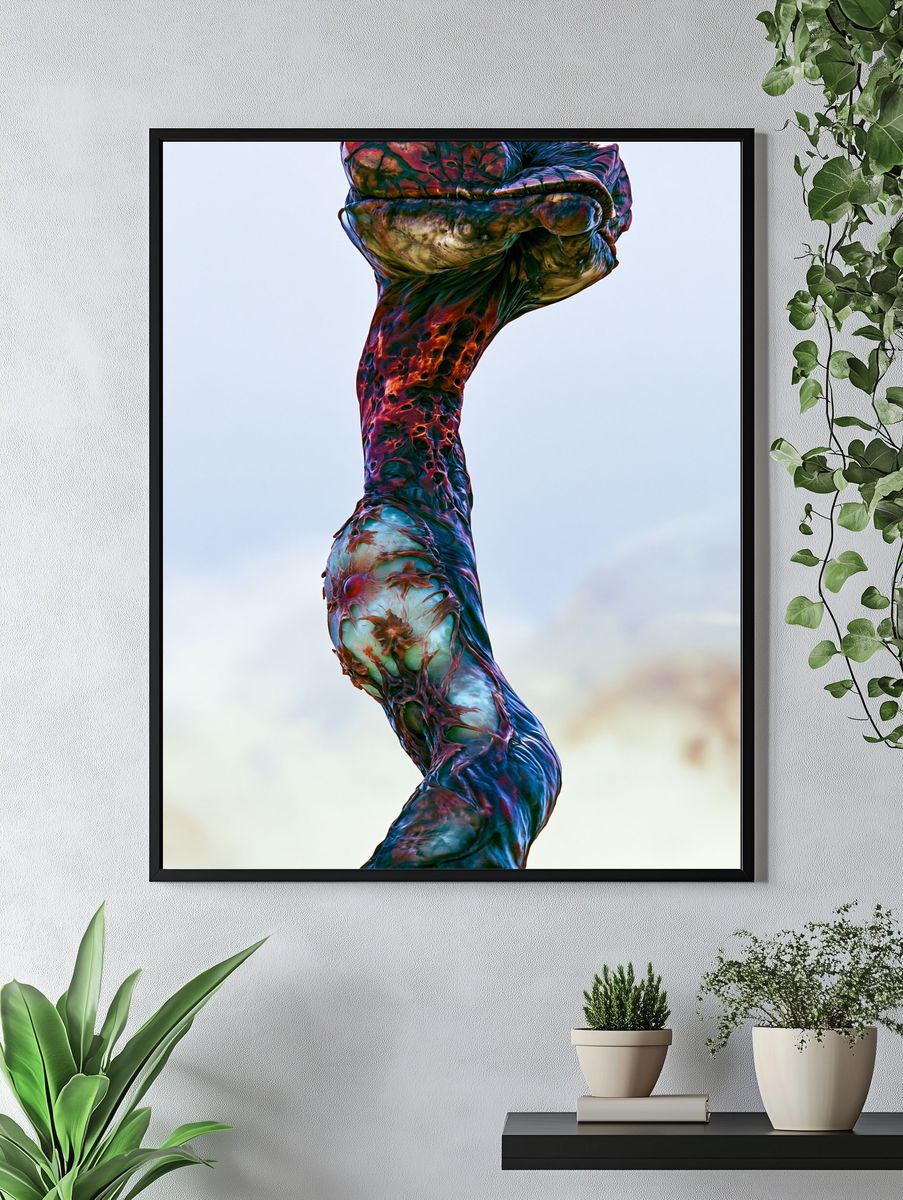 Surreal Organic Sculpture Print. — room view 4
