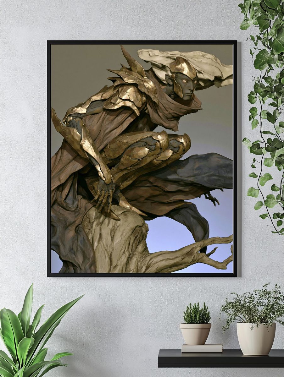 Gilded Guardian Surrealism Print. — room view 4