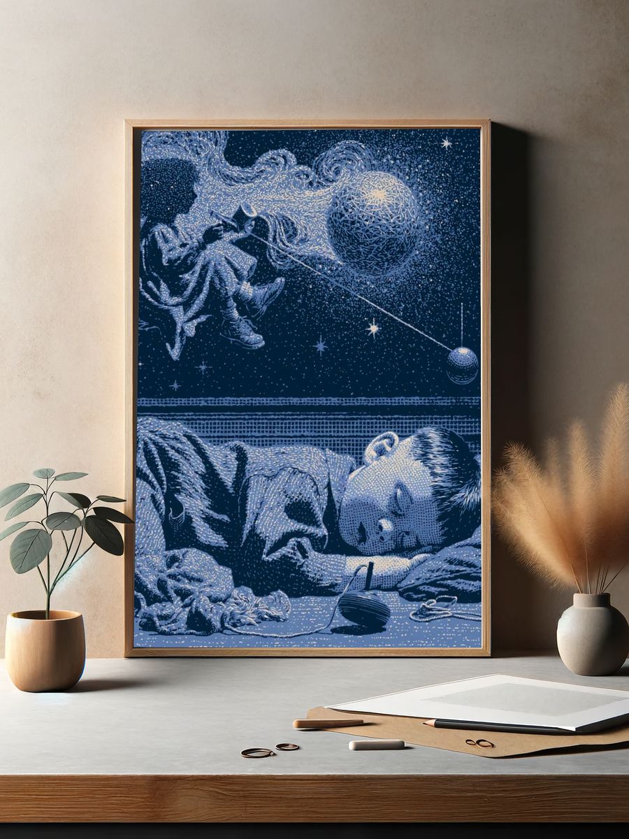 Dreaming Child in Space Poster. — room view 2