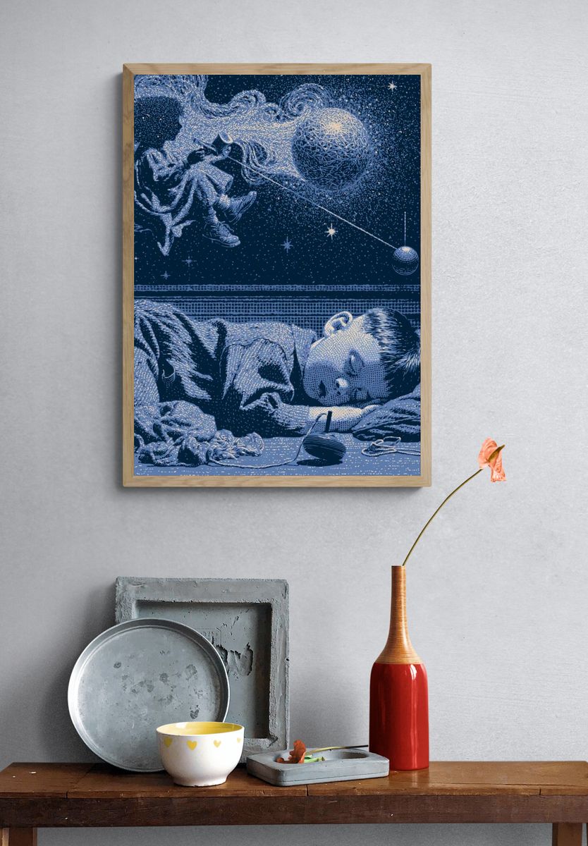 Dreaming Child in Space Poster. — room view 3