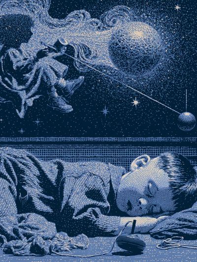 Dreaming Child in Space Poster.