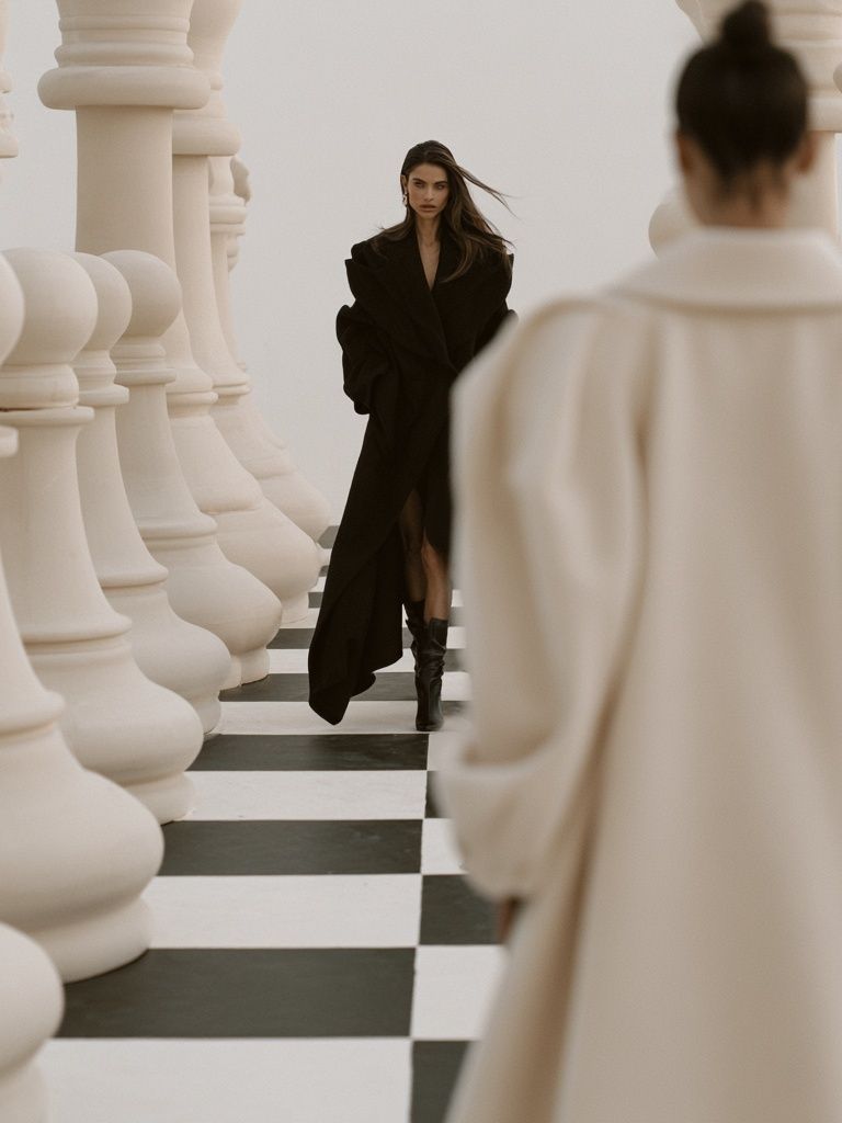Chessboard Runway Fashion Photography Poster. poster detail