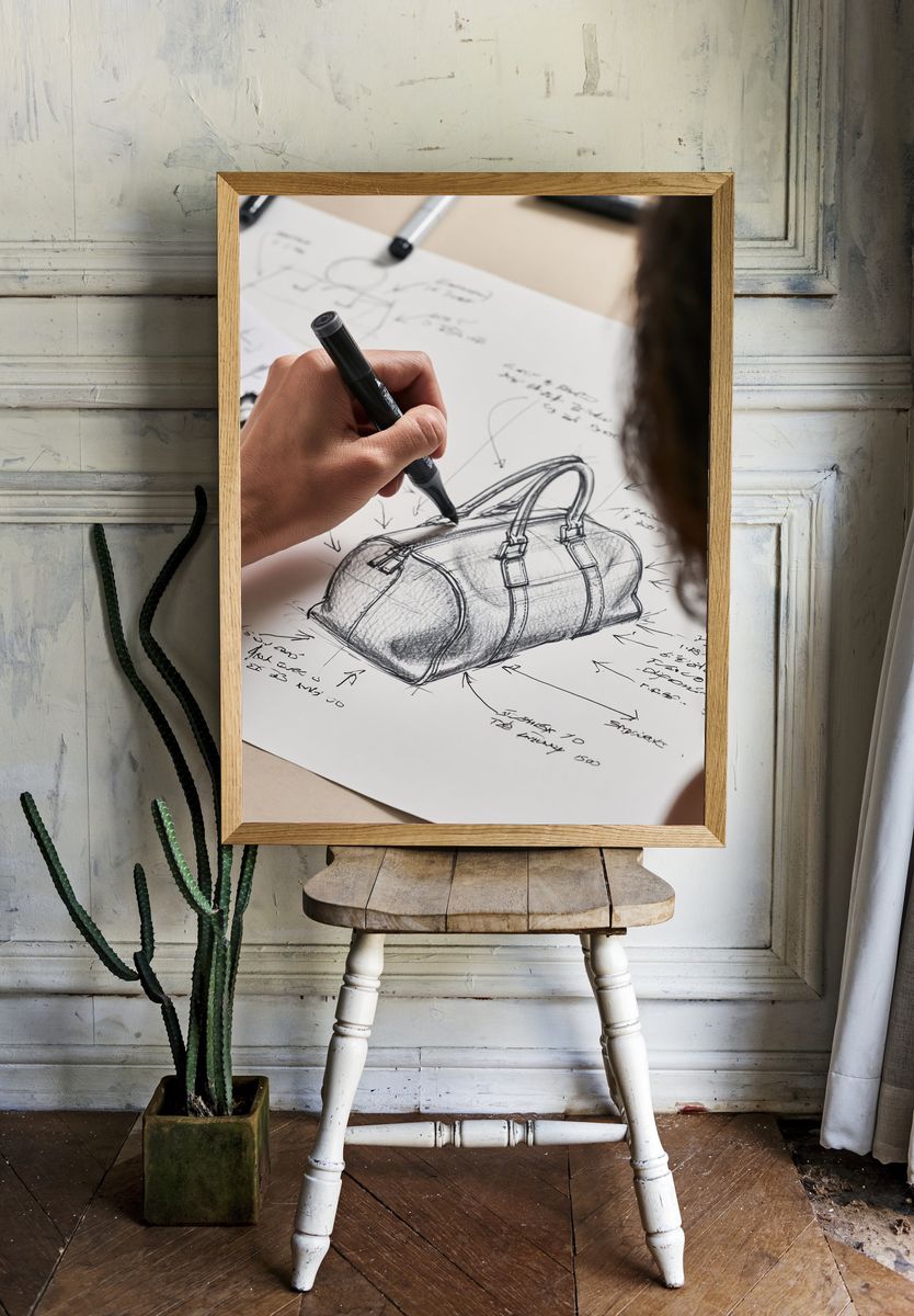 Luxury Handbag Sketch Poster. room preview