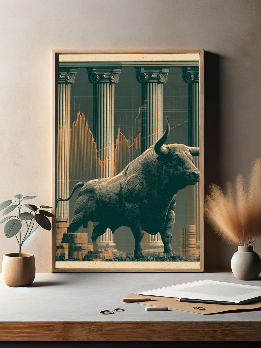 Bull Market Columns Poster. — room view 2