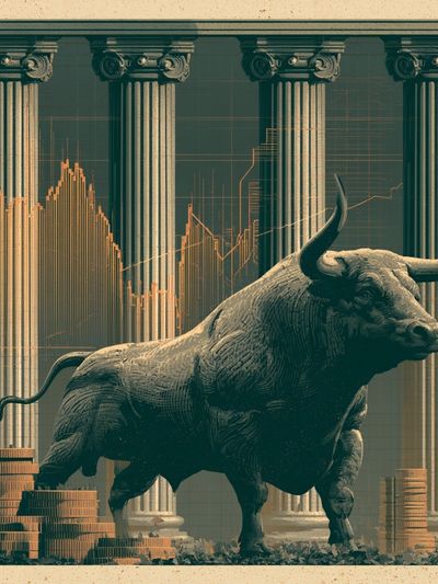 Bull Market Columns Poster.