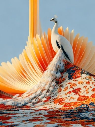 Peacock Surrealism Print. poster detail