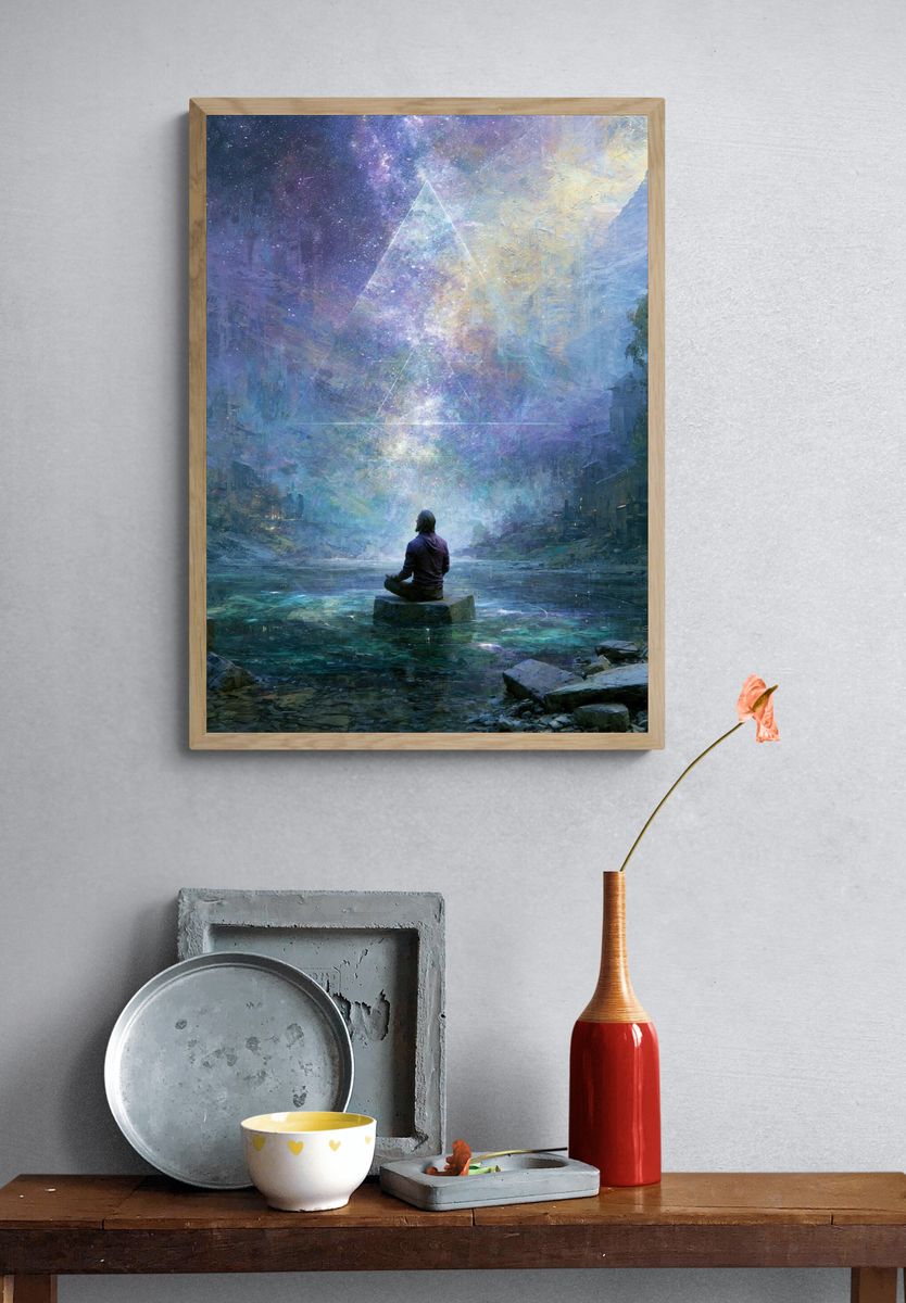 Cosmic Meditation Surrealism Print. — room view 3