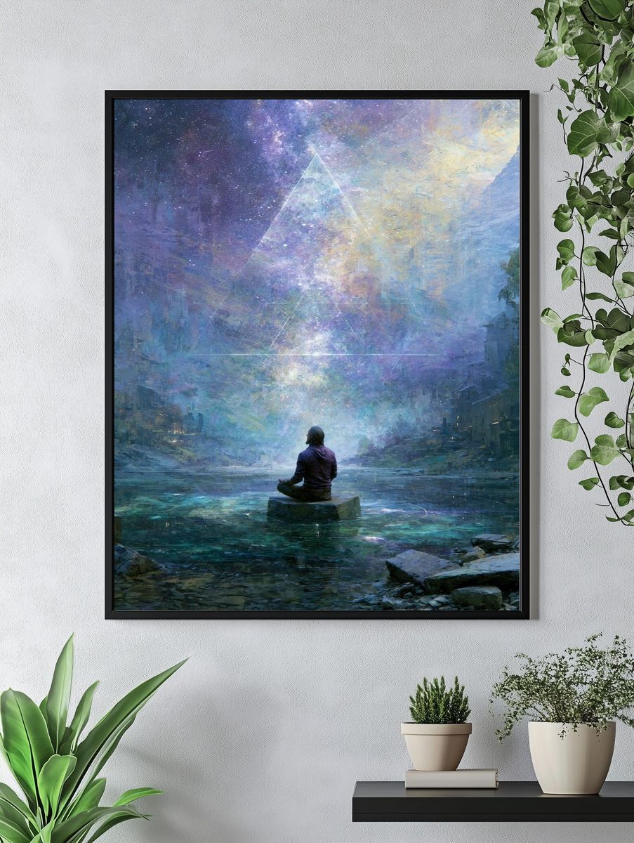 Cosmic Meditation Surrealism Print. — room view 4