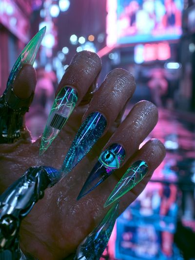 Cyberpunk Neon Hand Poster.