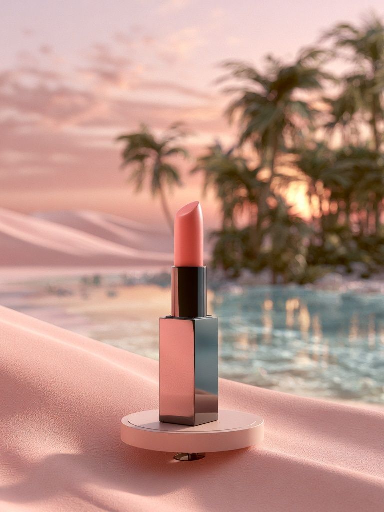Pink Lipstick Sunset Poster. poster — fashion art