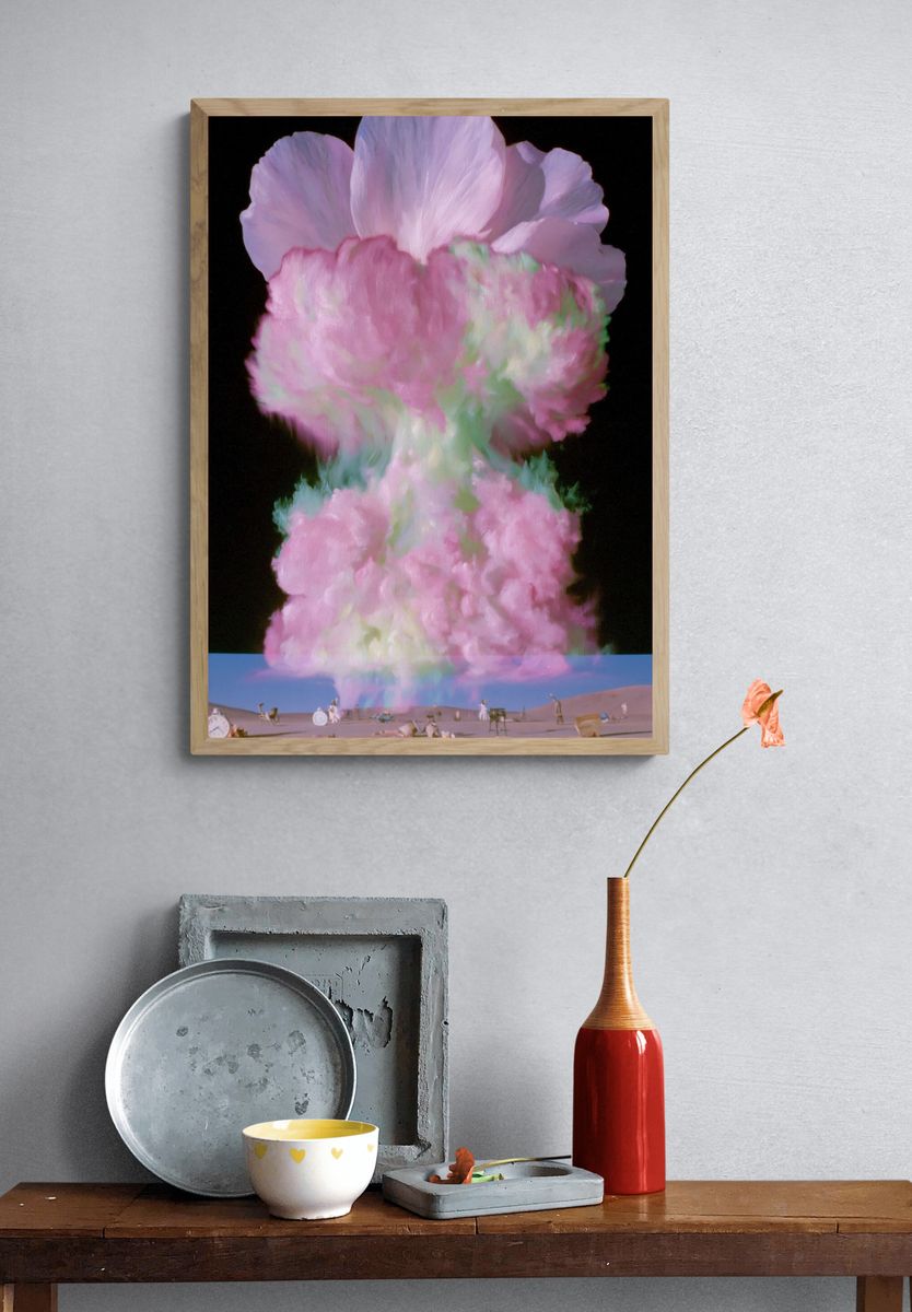 Surreal Bloom Desert Poster. — room view 3