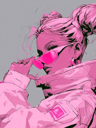 Pink Fashion Portrait Poster.