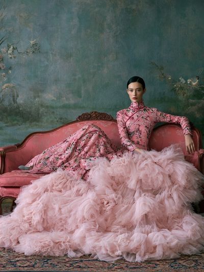 Pink Couture Portrait Print. poster