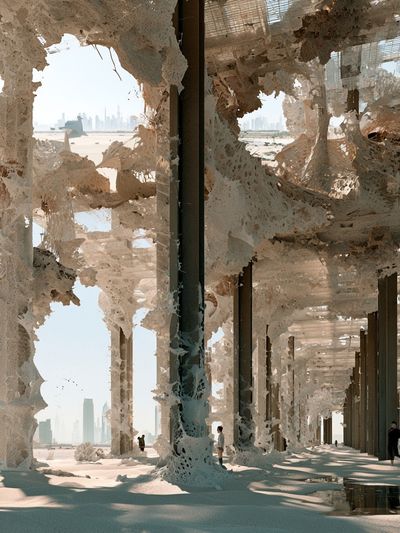 Surreal Desert Colonnade Print.