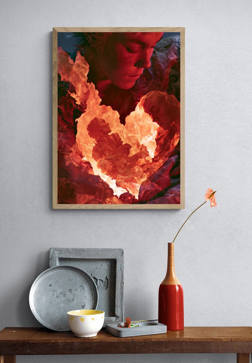 Dreaming Faces Surrealism Poster. — room view 3