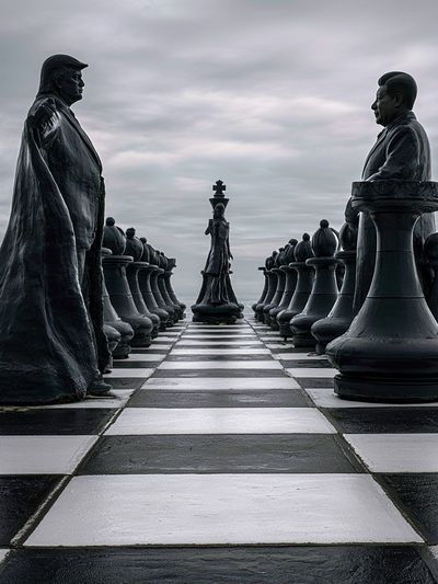 Surreal Giant Chessboard Print.