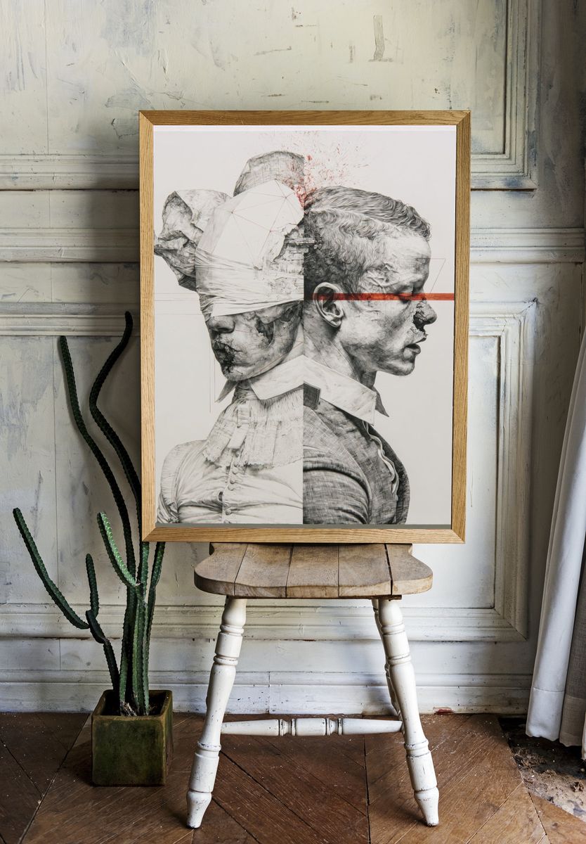 Dual Portrait Surrealism Print. — room view 1