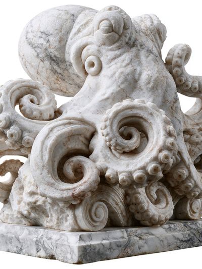 Marble Octopus Sculpture Print.